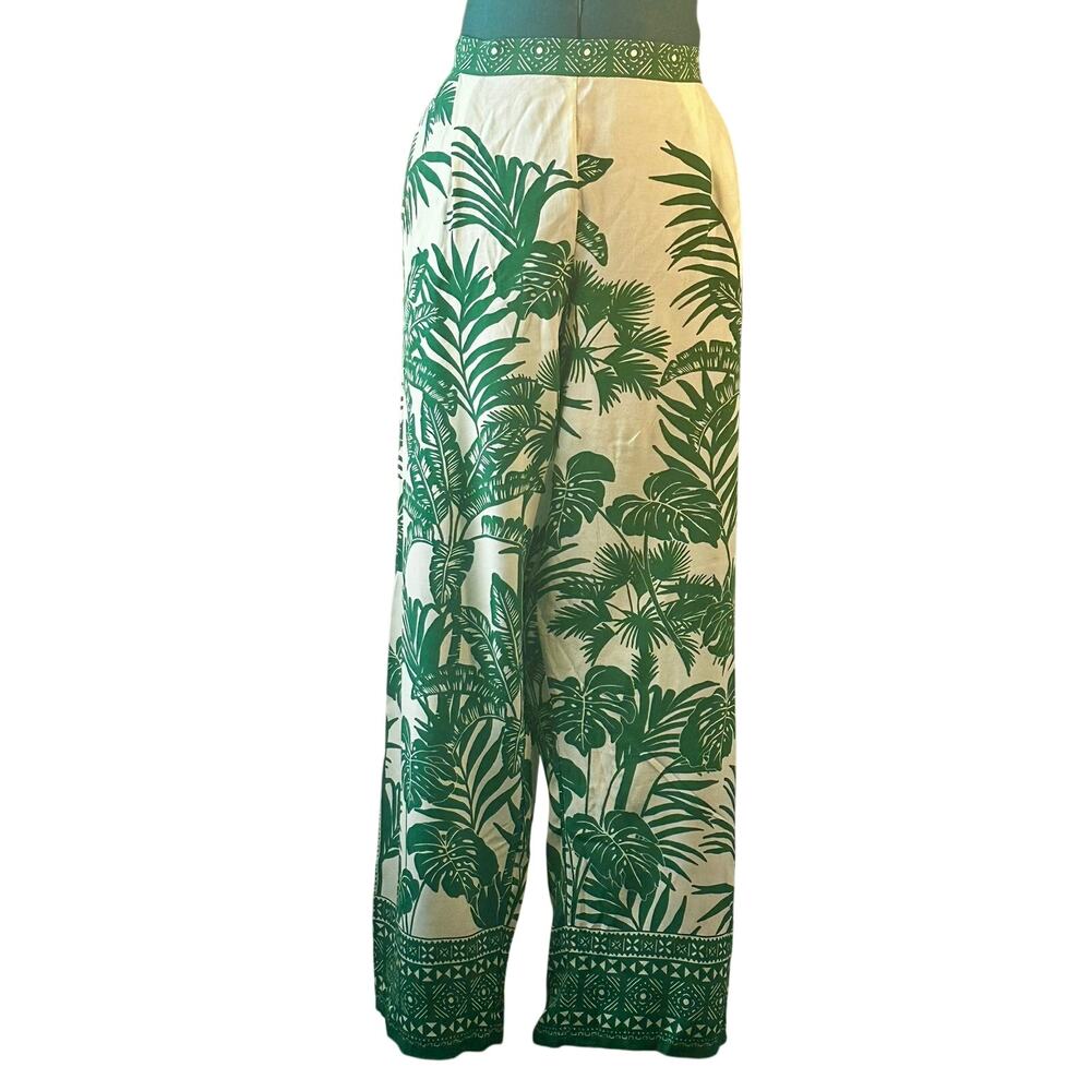 NWT! Velvet by Graham & Spencer Iris Palm Print Pants Women’s Large | Casual - Picture 5 of 9